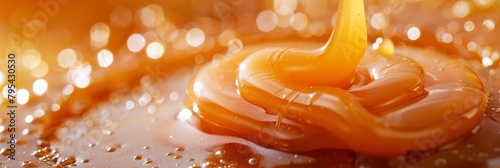 Delve into the rich warmth of liquid caramel, its golden glow and luscious sweetness enveloping you in pure delight