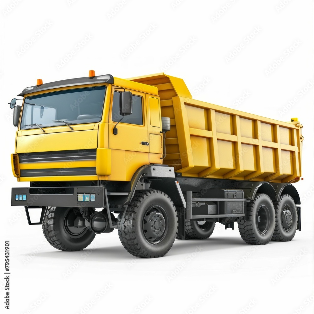 Heavy Duty Dump Truck Ready for Construction Work. Generative ai