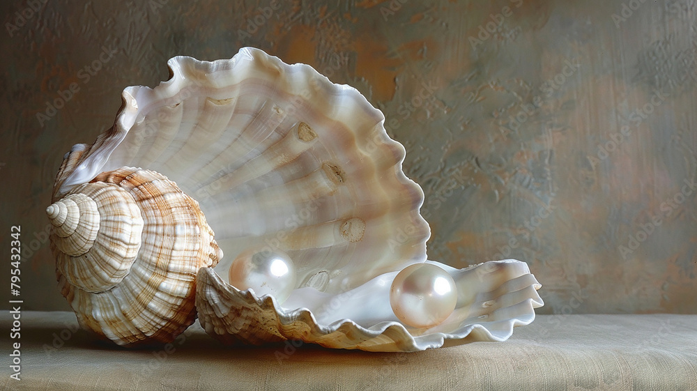 Shell and a pearl Shell and a pearl