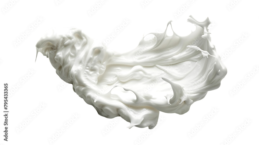 White color, isolated on white background, Whipped cream in the air White color, isolated on white background, Whipped cream in the air