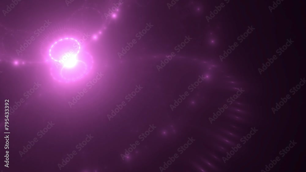 atmospärische futuristische hell leuchtende Kreise in dynamischer rotierender Bewegung, Neon, Energie, Science Fiction, pink, lila, violett