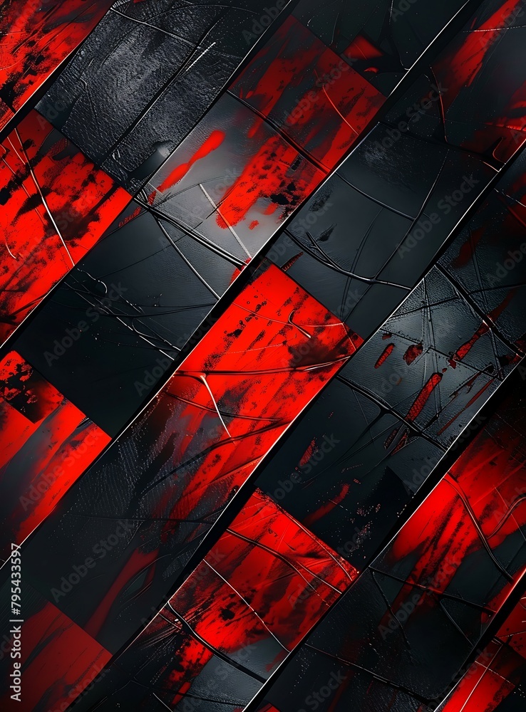 Naklejka premium abstract metallic red and black background
