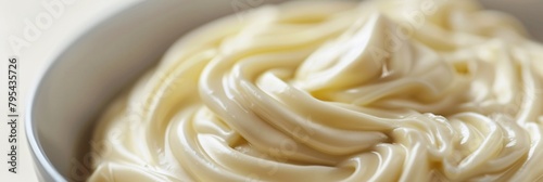 Surrender to the creamy embrace of liquid mayonnaise, its velvety texture and delicate scent creating a sense of peace