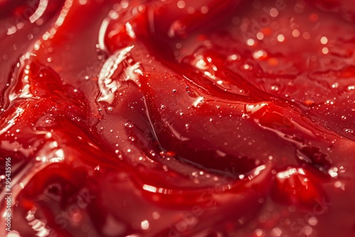 Surrender to the bold aroma of liquid ketchup  its deep red hue and tangy flavor igniting the senses