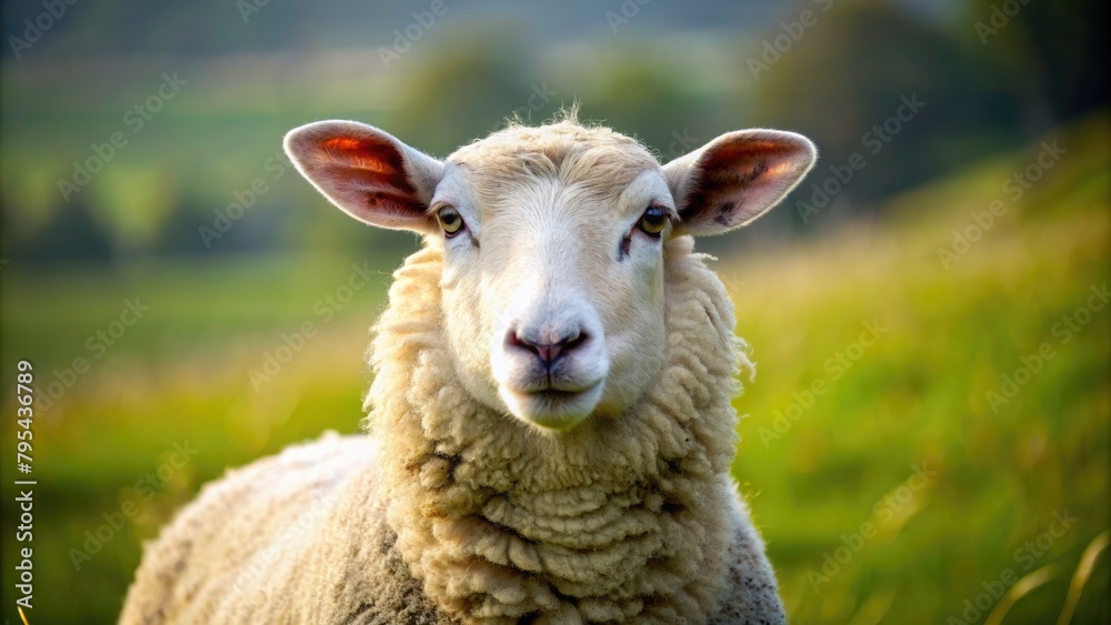 Sheep in a meadow in the countryside