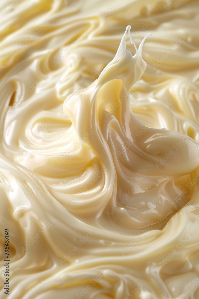 Lose yourself in the ivory swirls of liquid mayonnaise, its delicate fragrance and smooth flow evoking calm Lose yourself in the ivory swirls of liquid mayonnaise, its delicate fragrance and smooth flow evoking calm