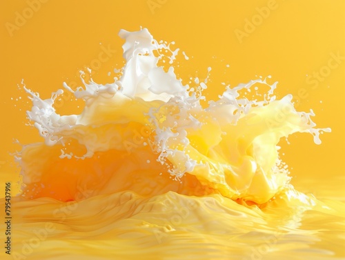 Orange juice and milk splash