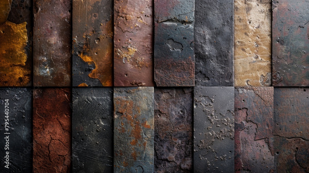 rusty metal panels with rivets