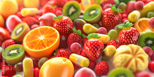  A variety of fruits  Fresh fruits arranged .Display tray of fruits. 