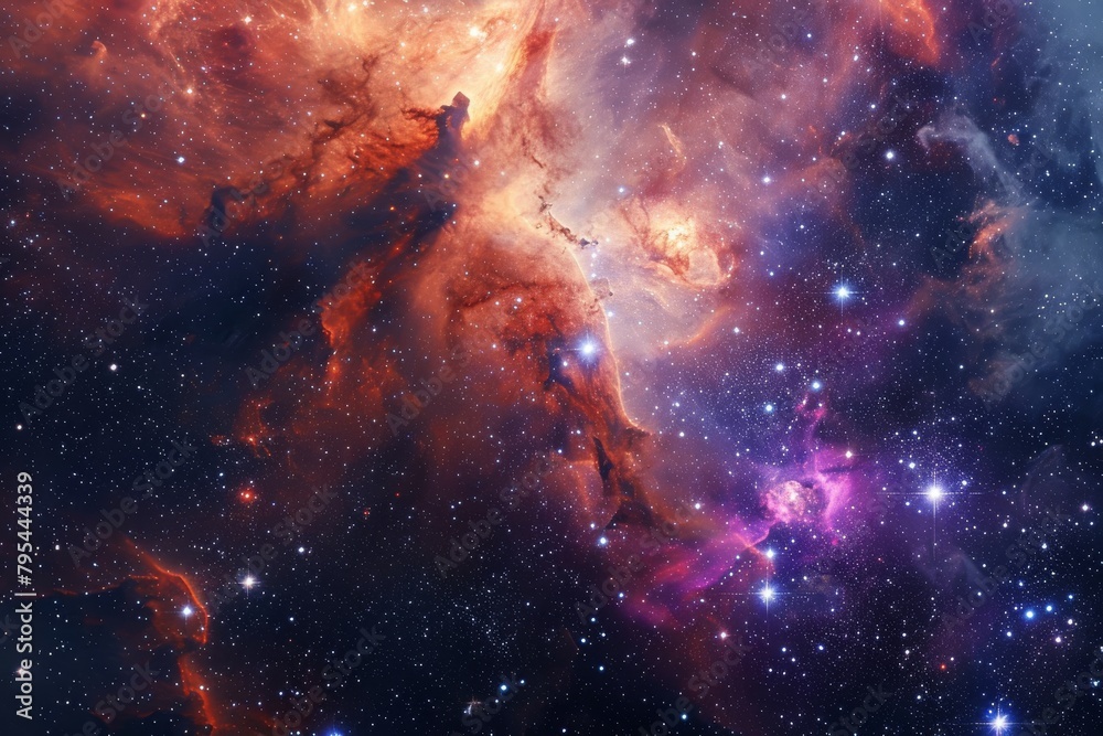 Fototapeta premium The cosmos filled with countless stars, a universe Milky Way photo by Webb Space Telescope, Galaxies sky in space Planets and stars beauty of space exploration, AI generated