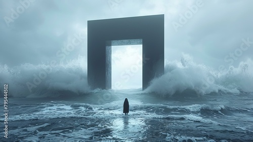 b'The dark portal in the middle of the raging sea'