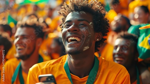 close-up of a fanatical Brazilian fan