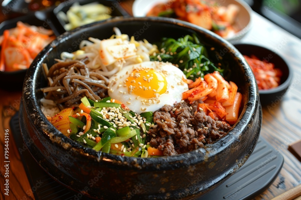 A delicious and healthy Korean dish called Bibimbap A delicious and healthy Korean dish called Bibimbap
