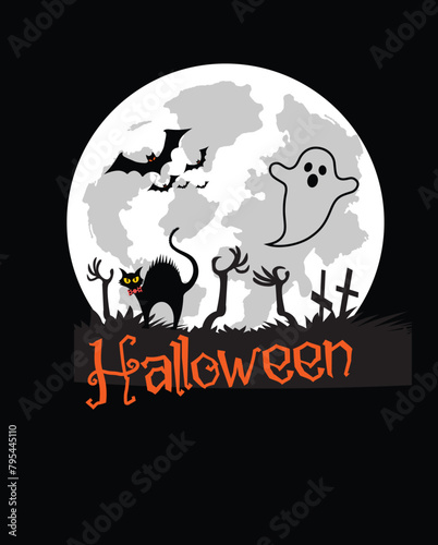 Halloween illustration vector design. Best Halloween vector for t-shirt  illustration and etc.