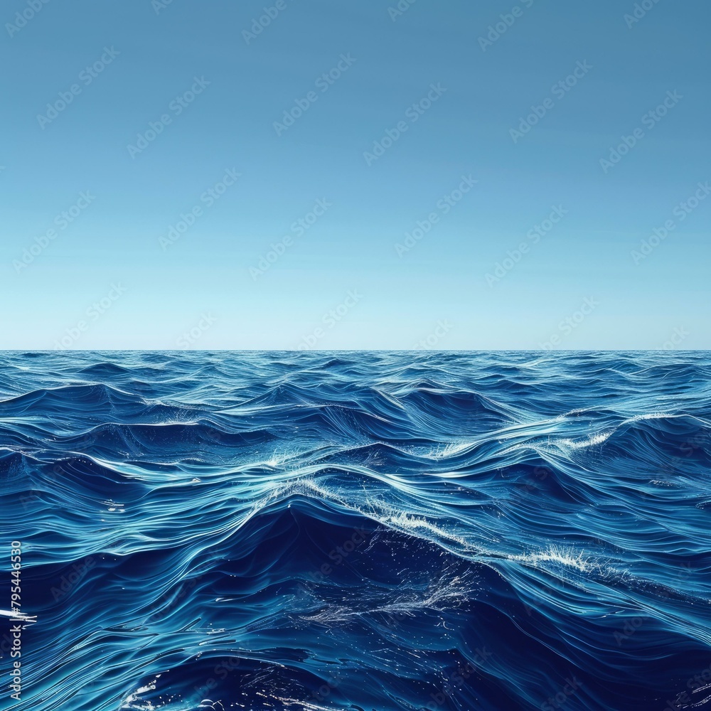 Fototapeta premium b'Deep blue ocean surface with gentle waves'