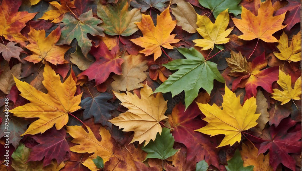 Fall Foliage Fiesta, Vibrant Autumn Leaves Blanketing the Background in a Tapestry of Colors. Fall Foliage Fiesta, Vibrant Autumn Leaves Blanketing the Background in a Tapestry of Colors.