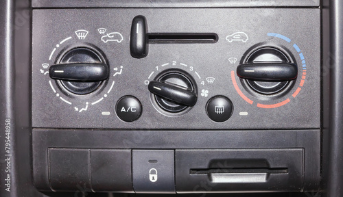 close up of car climate control console
