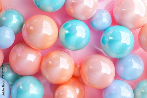 soft colorful balls on modern background abstract website backdrop pastel 3d illustration
