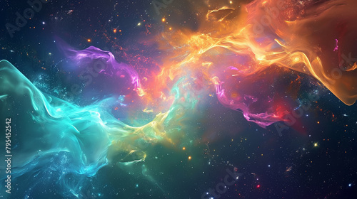 Cosmic Cascade Colorful dust explode. Generative Ai