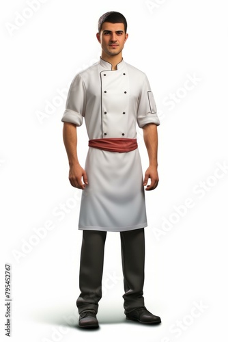 b'Confident professional chef in white uniform' photo
