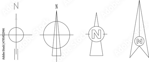 Vector sketch illustration design of wind rose logo symbol image direction north south west east 