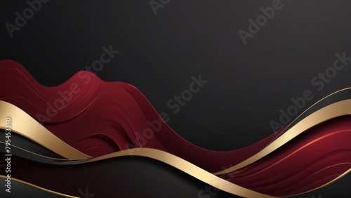 Dark Red Abstract Wave Geometry for Unique Desktop Backgrounds