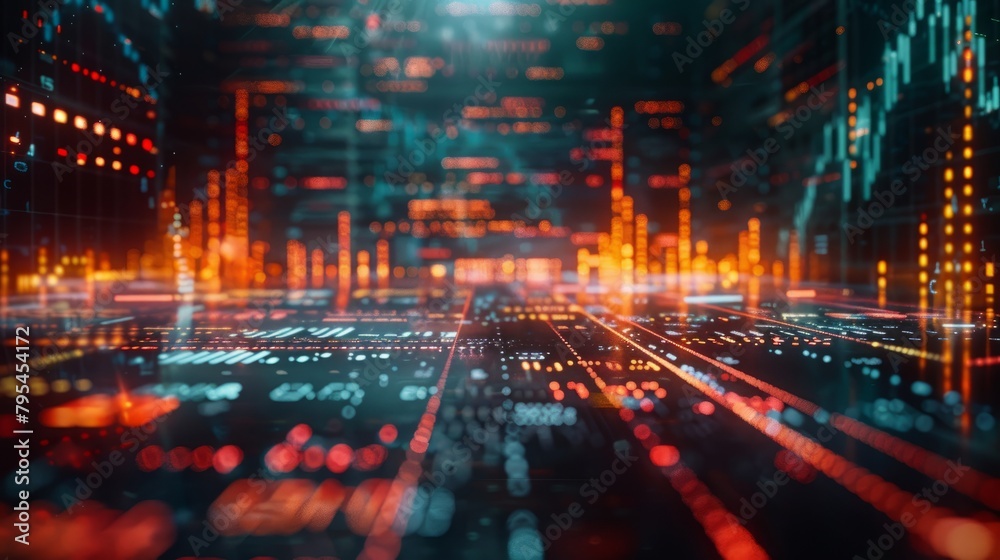 Binary code flowing through a circuit board Binary code flowing through a circuit board