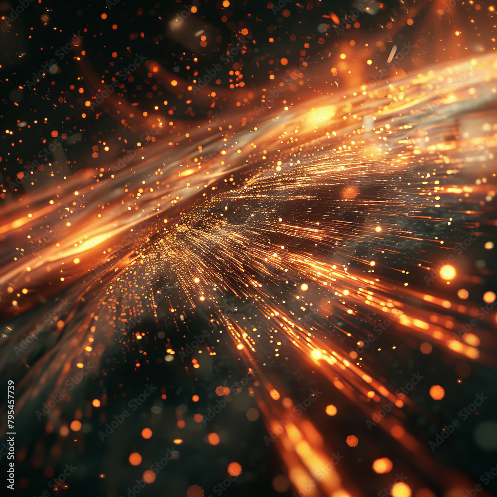 Fototapeta premium Celestial Illuminations Captivating Spacefield Particle Light