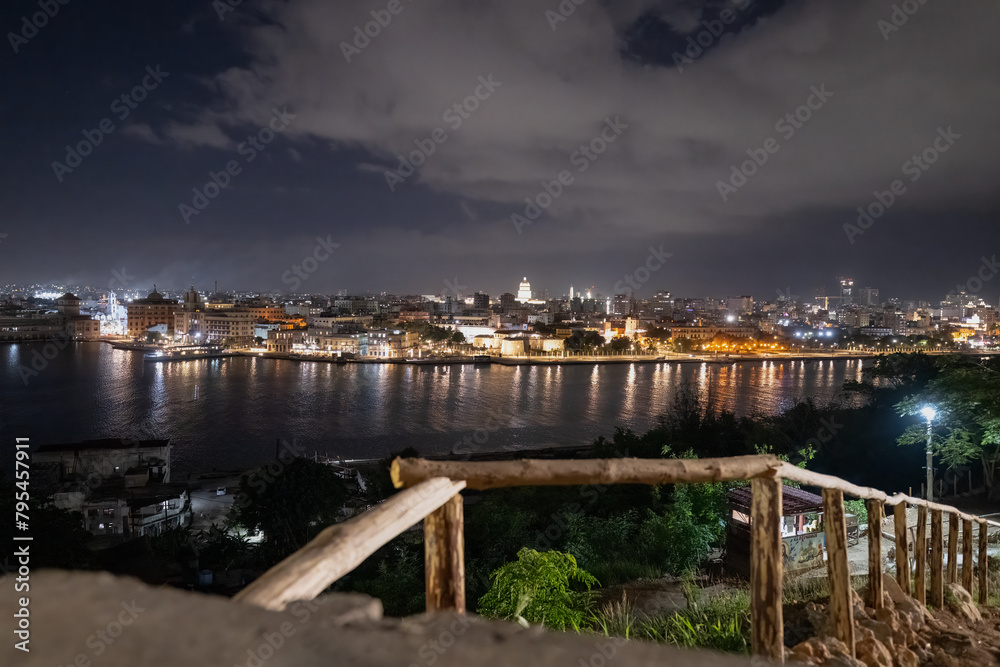 Fototapeta premium View of the Havana city from the statue of El Cristo de la Habana. Cuba.