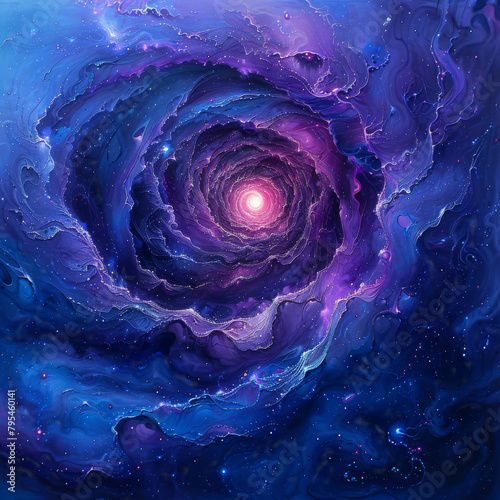 Nebula Neon Dreams in Blue - Purple and Fuchsia