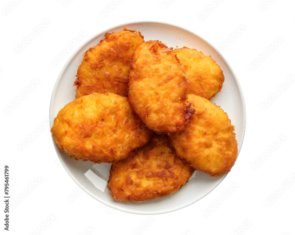 Fried chicken nuggets on transparent background Fried chicken nuggets on transparent background