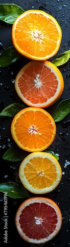 A display of citrus fruits, including Valencia orange, Rangpur, Tangelo, Clementine, bitter orange, and tangerine, offering a refreshing and citrusy aroma 8K , high-resolution, ultra HD,up32K HD photo