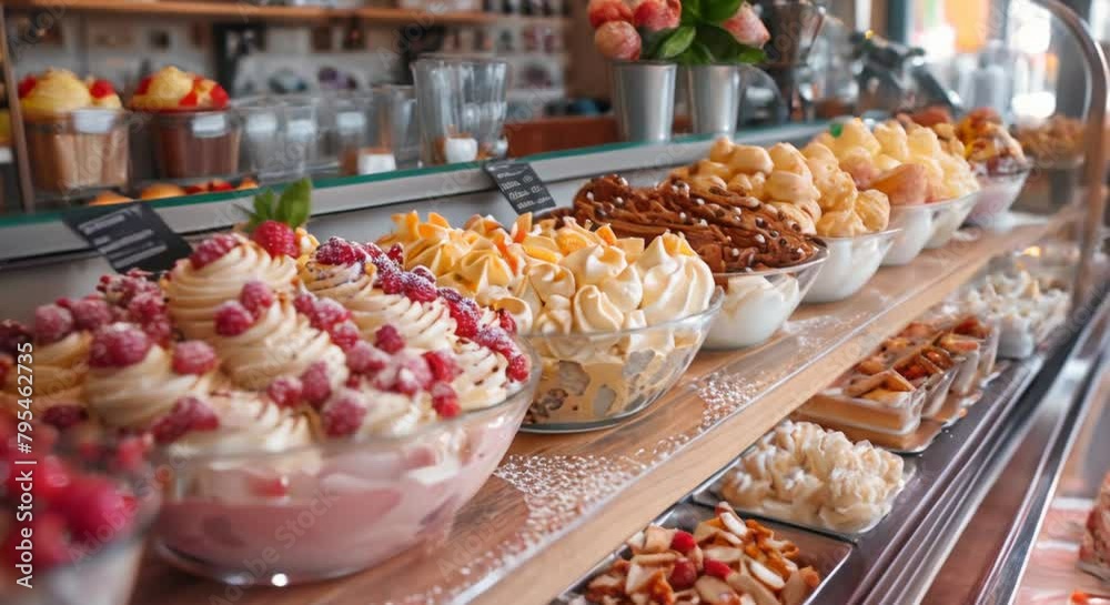 Classic Italian gelato shop, vibrant and authentic, bustling Classic Italian gelato shop, vibrant and authentic, bustling