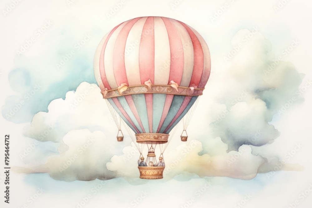 Naklejka premium Balloon aircraft vehicle hot air balloon