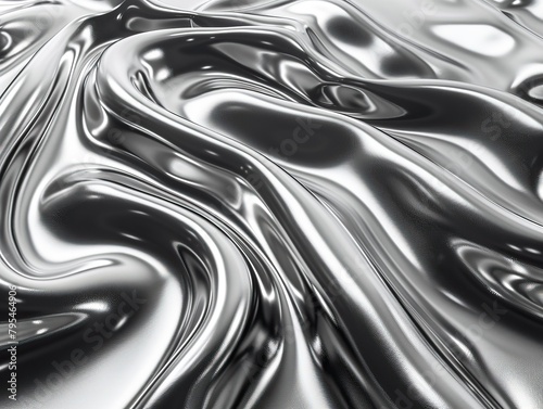 A close up of a smooth, liquid metal surface.