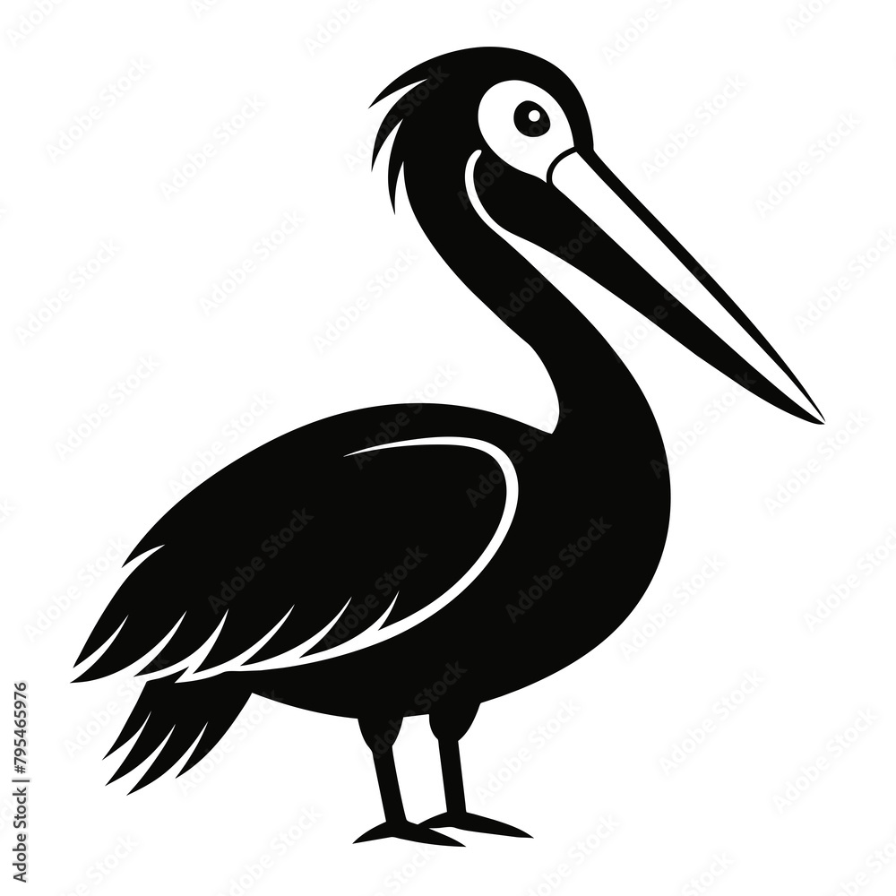 pelican silhouette vector illustration
