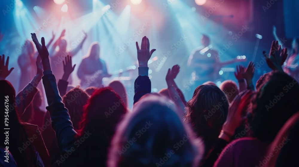 The powerful moment of a congregation singing hymns together, their voices united in a harmonious expression of faith and community.