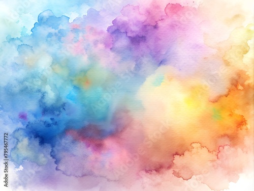 Abstract watercolor background with blue, purple, and yellow hues. This artwork is perfect for adding a touch of vibrancy and energy to any project.