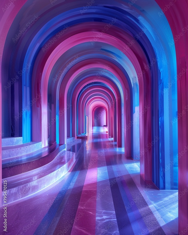 Step into a room where walls and floors are alive with azure, magenta, and electric blue stripes, creating a vibrant and inviting space 8K , high-resolution, ultra HD,up32K HD Step into a room where walls and floors are alive with azure, magenta, and electric blue stripes, creating a vibrant and inviting space 8K , high-resolution, ultra HD,up32K HD