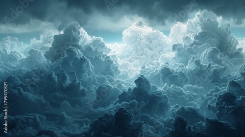 The sky is filled with clouds, creating a moody and dramatic atmosphere photo