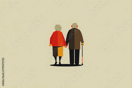 Couple of elderly woman and man in advanced age in love © Eduardo Lopez
