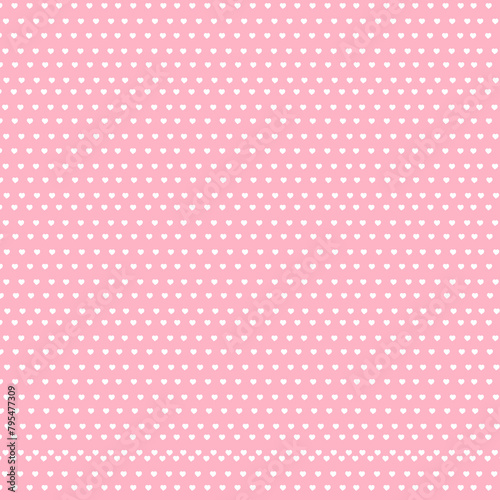 Pink pastel heart shape polka dots background pattern