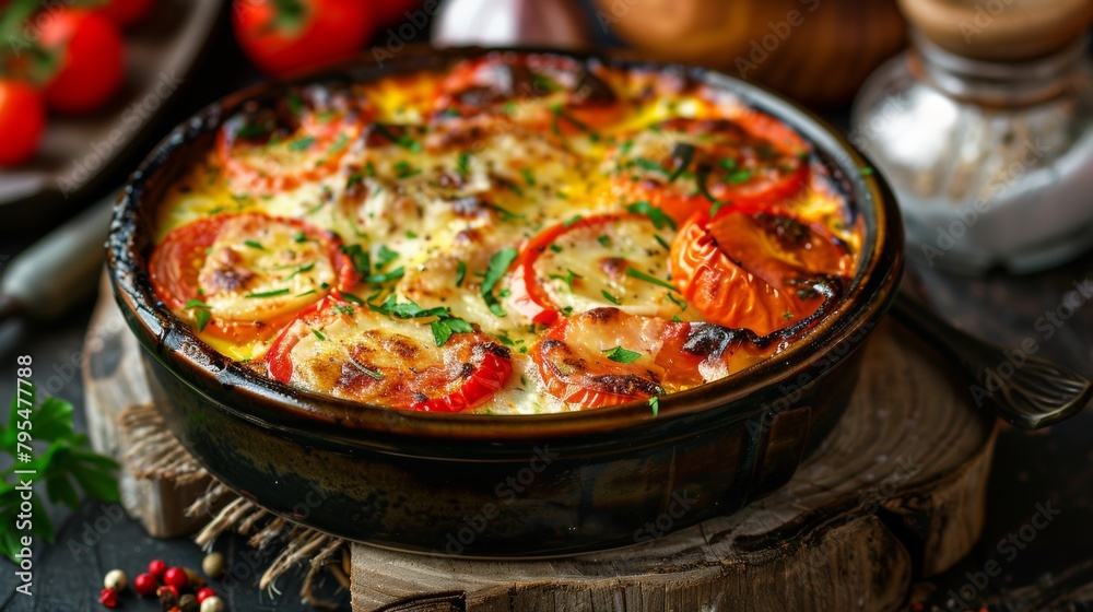 Albanian dish Fërgesë Tirane. Albanian dish Fërgesë Tirane.
