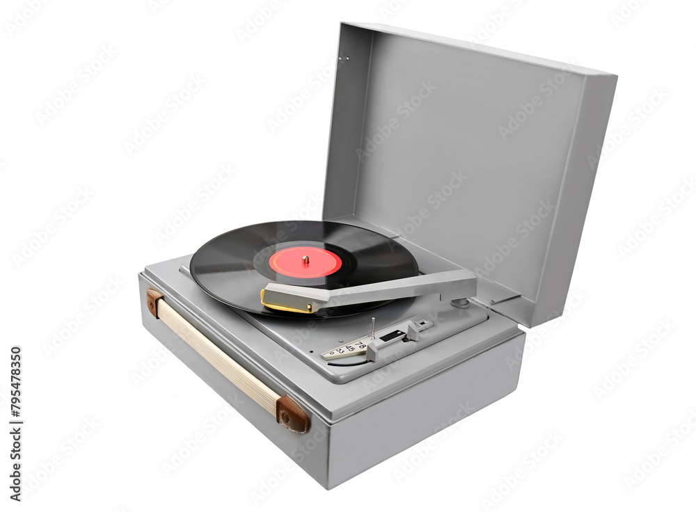 Fototapeta premium Vintage vinyl player with plate