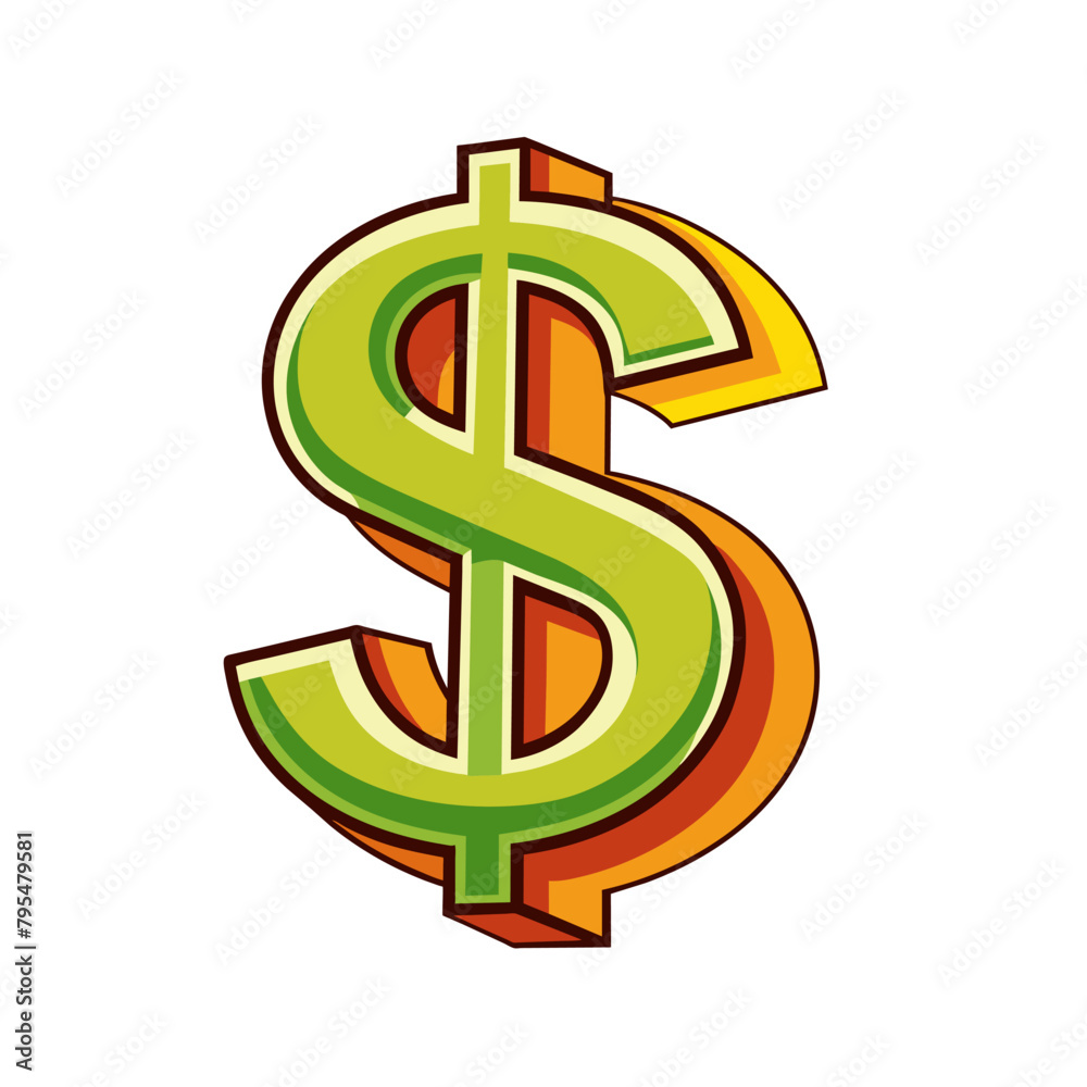 Sign dollar icon on white background Sign dollar icon on white background