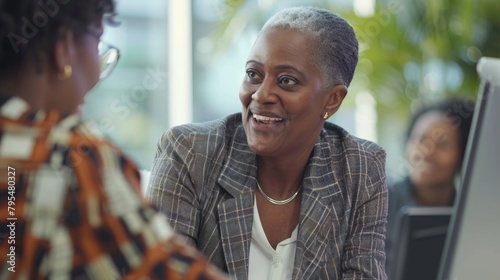 Smiling Professional Woman in Office photo