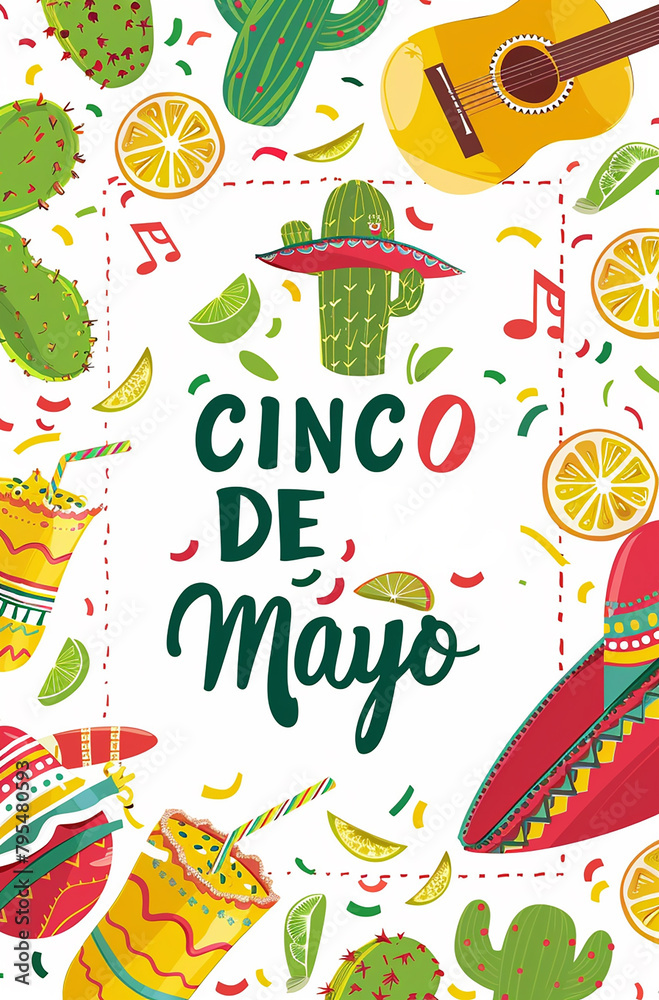 Cinco de Mayo, Mexican colorful summer fiesta, sombrero hat, Maracas Margarita cocktail, colorful Mexican decorations. Greeting banner card for Mexican Cinco de Mayo fiesta, Mexican background Cinco de Mayo, Mexican colorful summer fiesta, sombrero hat, Maracas Margarita cocktail, colorful Mexican decorations. Greeting banner card for Mexican Cinco de Mayo fiesta, Mexican background