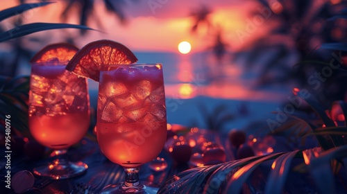 Glasses of Liquid With Fruit