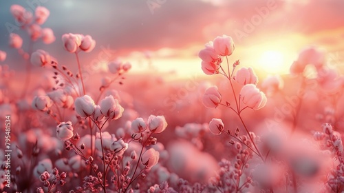 Flowers Scattered in Grass