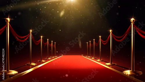 Scenes from the red carpet to the podium, animated illustration motion video repeating 4k